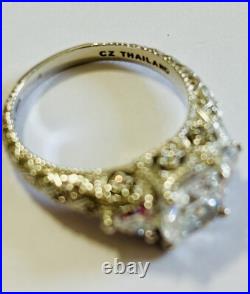 Judith Ripka Stunning Sterling Silver Cubic Zirconia Cz Statement Ring Size=9