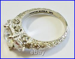 Judith Ripka Stunning Sterling Silver Cubic Zirconia Cz Statement Ring Size=9