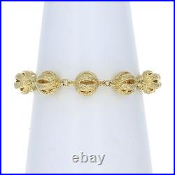 Judith Ripka Textured Ball Link Bracelet 7 3/4 -Sterling Silver Gold Plated CZs