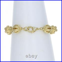 Judith Ripka Textured Ball Link Bracelet 7 3/4 -Sterling Silver Gold Plated CZs