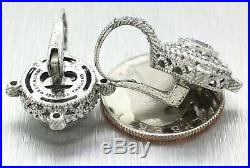 Judith Ripka Vintage Sterling Silver Cubic Zircon Dangle Earrings
