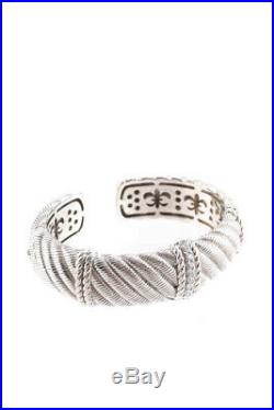 Judith Ripka Womens Bracelet Silver Sterling Cubic Zirconia Cuff
