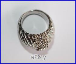 Judith Ripka signed Sterling Silver CZ Cubic Zirconia Diamonique Cocktail Ring