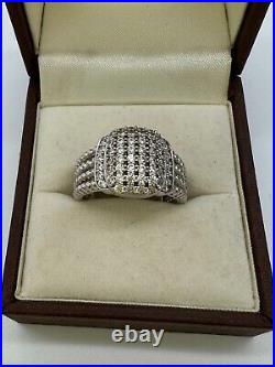 KPJ Designer 925 Sterling Silver And Cubic Zirconia Ring Size 7