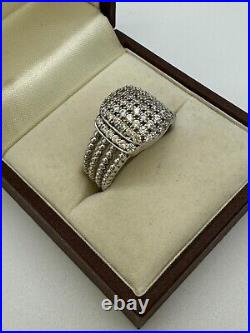 KPJ Designer 925 Sterling Silver And Cubic Zirconia Ring Size 7