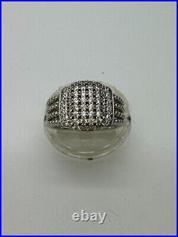 KPJ Designer 925 Sterling Silver And Cubic Zirconia Ring Size 7