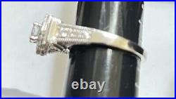 Kay Jewelers JWBR Sterling Silver Cubic Zirconia Ring Halo Cut Sz 7 NWT WOW