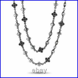 King Baby Sterling Silver and Black Cubic Zirconia MB Cross Necklace