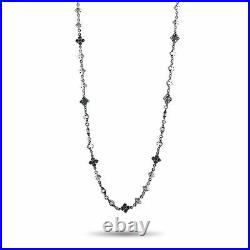 King Baby Sterling Silver and Black Cubic Zirconia MB Cross Necklace