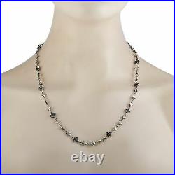 King Baby Sterling Silver and Black Cubic Zirconia MB Cross Necklace