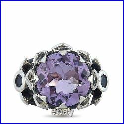 King Baby Sterling Silver and Lavender Cubic Zirconia Crown Ring