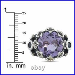 King Baby Sterling Silver and Lavender Cubic Zirconia Crown Ring