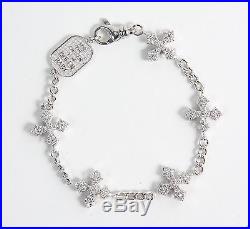 King Queen Baby Studio Cross 3D Pave Cubic Zirconia MB Cross Bracelet Q42-9167