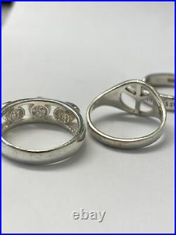 LOT of 10 Vintage Sterling Silver Cubic Zirconia Gemstone Rings ESTATE