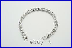 LOT of 3 Sterling Silver Clear Cubic Zirconia Link Bracelets, 36.8g
