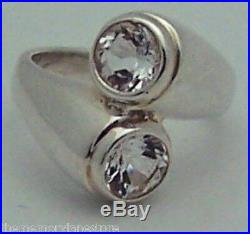 LOVELY ESTATE JOSEPH ESPOSITO CUBIC ZIRCONIA STERLING SILVER BYPASS RING Sz 6.75