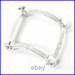 Ladies Spanner Screw Bangle 925 Solid Sterling Silver Cubic Zirconia 24.9g