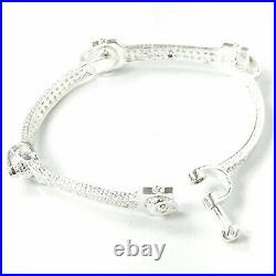 Ladies Spanner Screw Bangle 925 Solid Sterling Silver Cubic Zirconia 24.9g