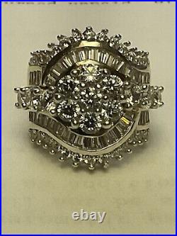 Ladies Sterling Silver Cubic Zirconia 5 CTW Size 6