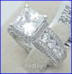 Ladies Women's Real Solid 925 Sterling Silver Solitaire AAA Cubic CZ Bridal Ring
