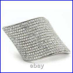 Ladies silver ring cz cubic zirconia pave band wide comfort stamped new LS027