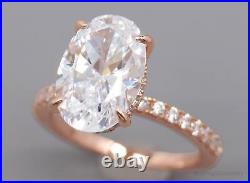 Large Cubic Zirconia Rose Gold Vermeil Sterling Silver Ring Size 5