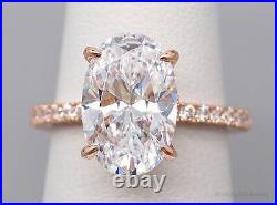 Large Cubic Zirconia Rose Gold Vermeil Sterling Silver Ring Size 5