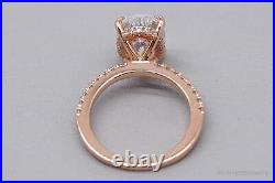 Large Cubic Zirconia Rose Gold Vermeil Sterling Silver Ring Size 5