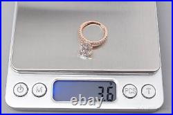 Large Cubic Zirconia Rose Gold Vermeil Sterling Silver Ring Size 5