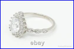 Large Cubic Zirconia Sterling Silver Statement Ring Size 7