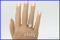 Large Cubic Zirconia Sterling Silver Statement Ring Size 7