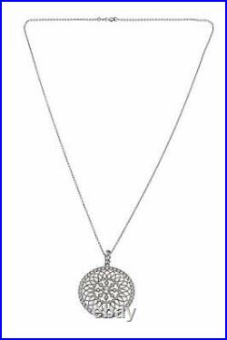 Leslie Greene 3.91ctw Cubic Zirconia Floral 24 Necklace in Sterling Silver