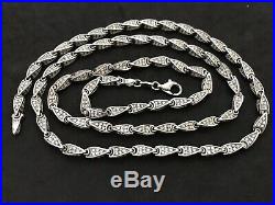 Long Sterling Silver Cubic Zirconia Chain. 94 grams, 36 inch