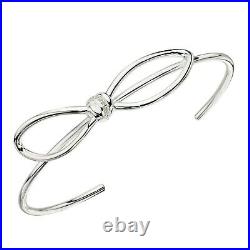 Loose Knot Bangle Sterling Silver Cubic Zirconia Hallmarked