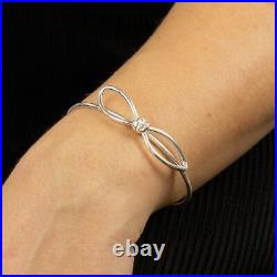 Loose Knot Bangle Sterling Silver Cubic Zirconia Hallmarked