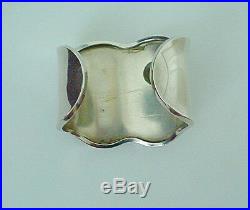 Los Ballesteros Wide Cuff Bracelet Mexican Sterling Silver Cubic Zirconia