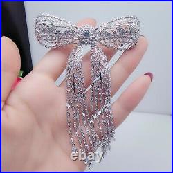 Luxury! Bow Brooch, Tassel Brooch, Vintage Brooch, Cubic Zirconia