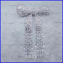 Luxury! Bow Brooch, Tassel Brooch, Vintage Brooch, Cubic Zirconia