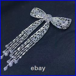 Luxury! Bow Brooch, Tassel Brooch, Vintage Brooch, Cubic Zirconia