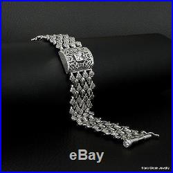 Luxury Cubic Zirconia Byzantine 925 Sterling Silver Greek Handmade Art Bracelet