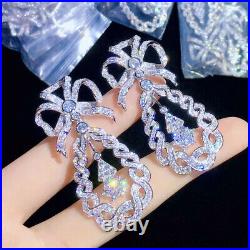 Luxury! Inspired Cubic Zirconia Earrings, Bow Earrings, S925 Sterling Silver
