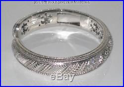 Magnificent Estate Sterling Silver Judith Ripka Cubic Zirconia Cuff Bracelet