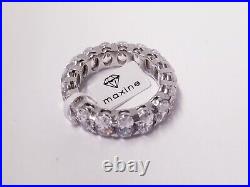 Maxine Eternity Oval Cut Cubic Zirconia Sterling Silver Wedding Band Sz 7