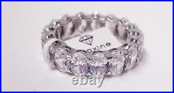 Maxine Eternity Oval Cut Cubic Zirconia Sterling Silver Wedding Band Sz 7