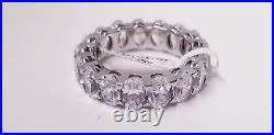 Maxine Eternity Oval Cut Cubic Zirconia Sterling Silver Wedding Band Sz 7