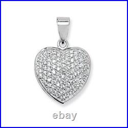 Men's Sterling Silver Cubic Zirconia Cluster Heart Pendant