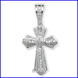 Men's Sterling Silver Cubic Zirconia Cross Pendant