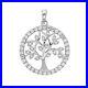 Men's Sterling Silver Cubic Zirconia Edge Tree Of Life Round Pendant