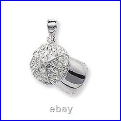 Men's Sterling Silver Cubic Zirconia Encrusted Cap Pendant