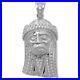 Men's Sterling Silver Cubic Zirconia Jesus Head Pendant